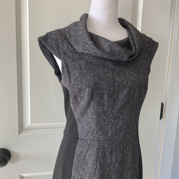 Saks Fifth Avenue BLACK Label 6 black gray bodycon dress - Picture 2 of 14